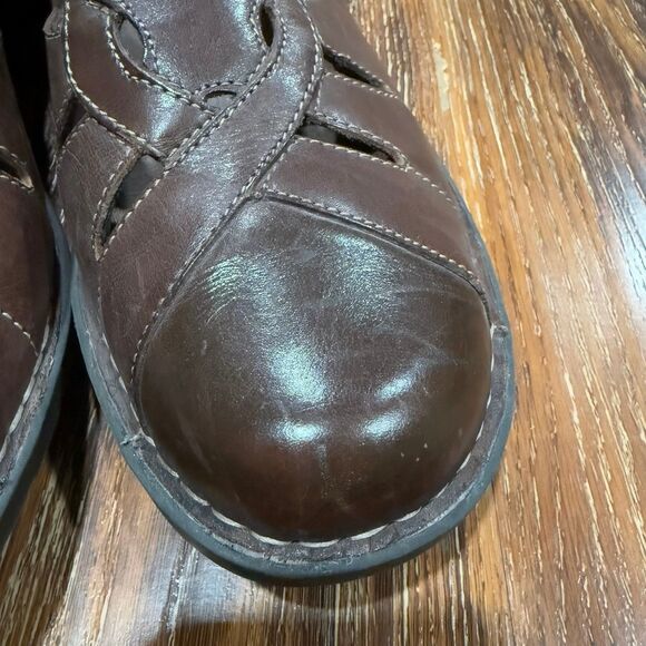 Clark’s Size 12 Women’s Shoes Bendables Sandal Loafer Clog 12M Leather Brown - Picture 5 of 8